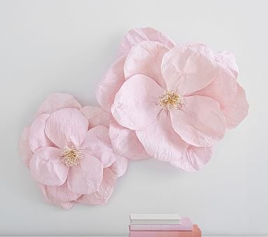 Jumbo Crepe Pink Paper Flowers Set