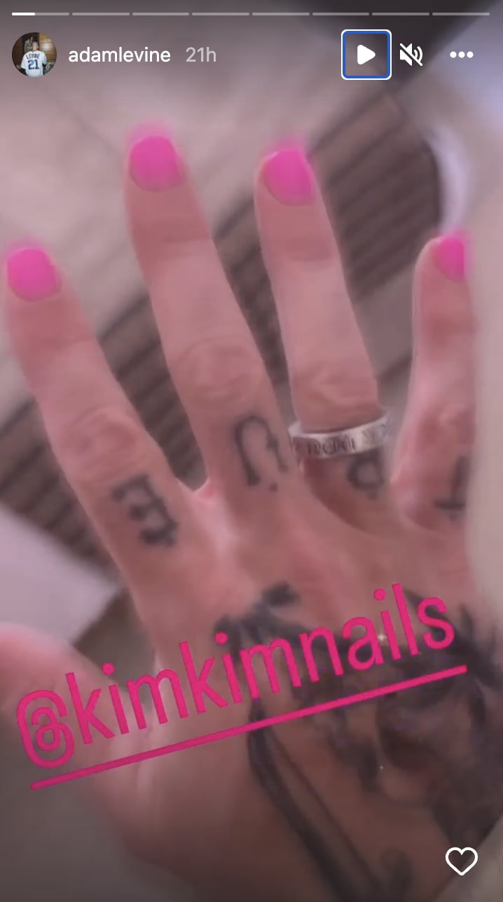 Adam Levine's Barbie-Pink Nails