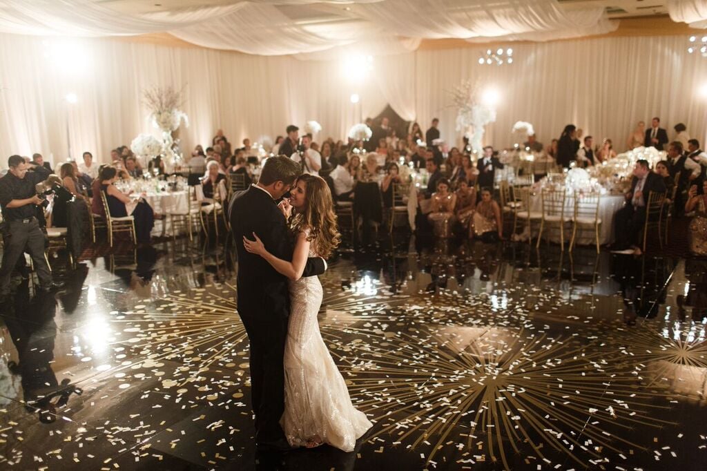 Sprinkle the dance floor with silver and gold confetti.