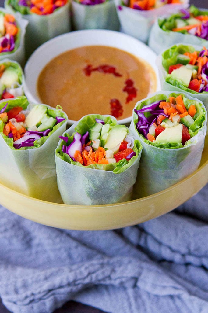 Vegan Spring Rolls With Peanut Sauce