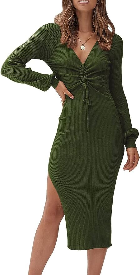 Long Sleeve Ruched Dress