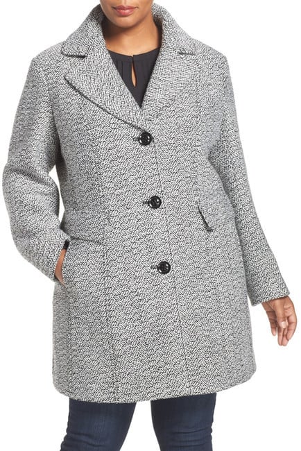 Gallery Tweed Coat Plus-Size