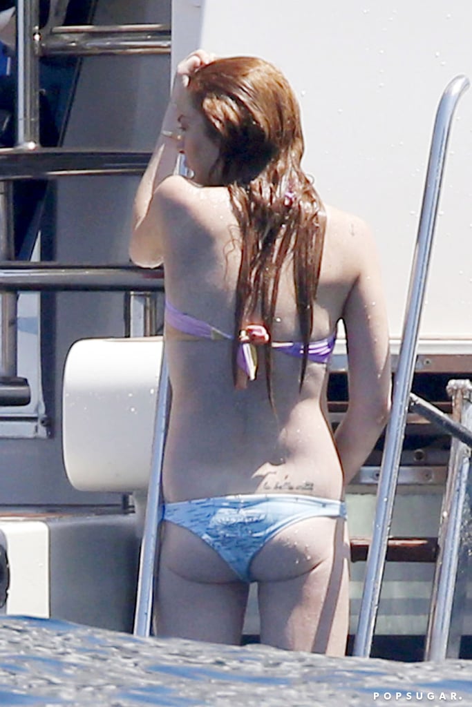 Lindsay Lohan In A Bikini On A Yacht In Italy Pictures Popsugar Celebrity 0497