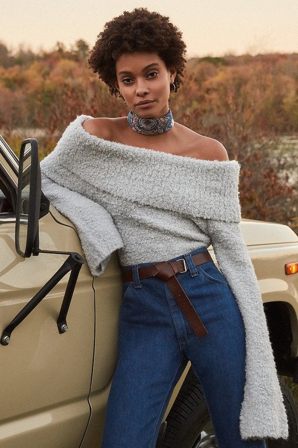 Isadora Off-the-Shoulder Boucle Sweater
