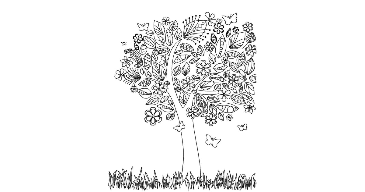 Get the coloring page: Tree | Free Printable Adult Coloring Pages