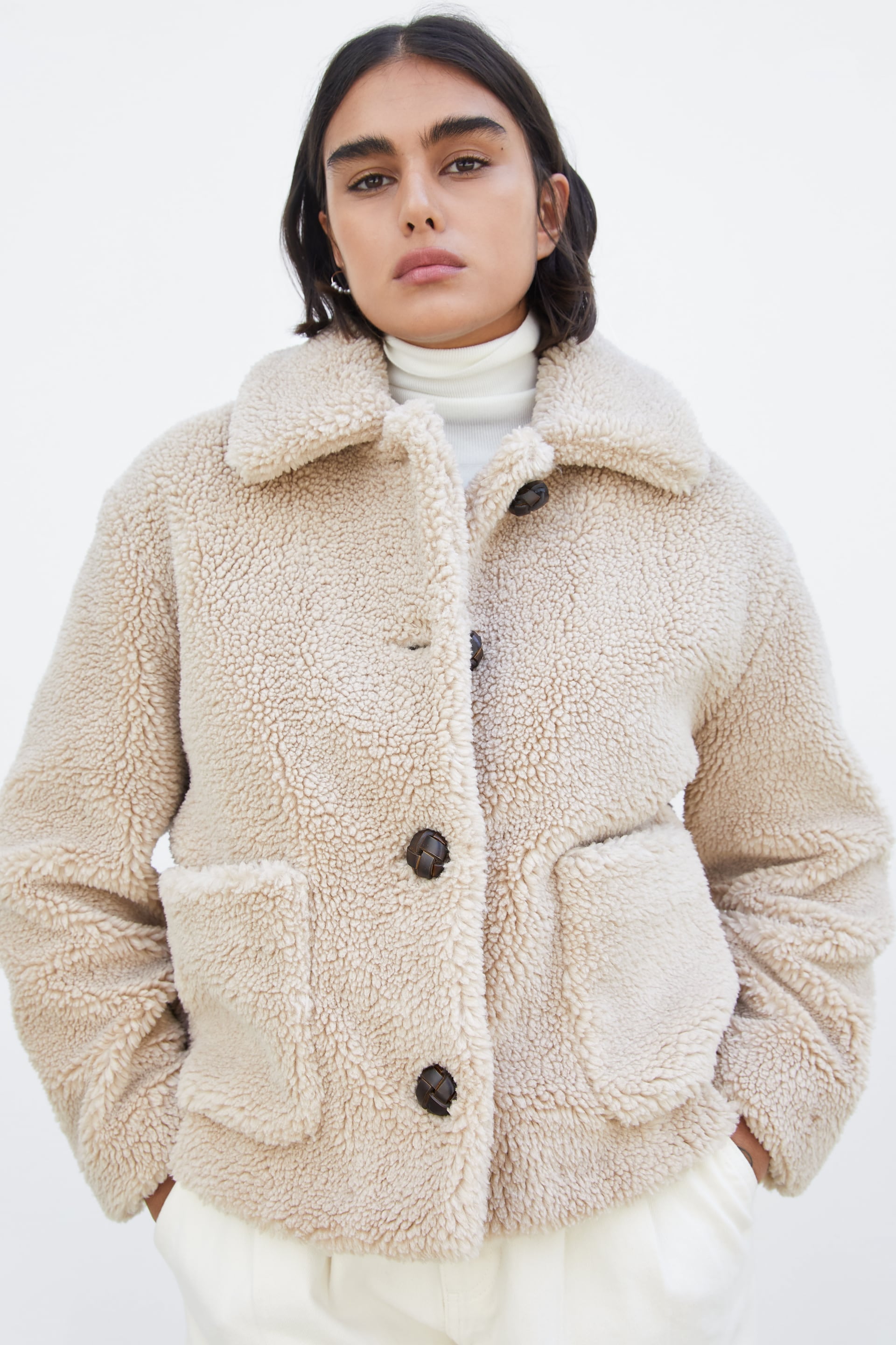 fleece coat zara