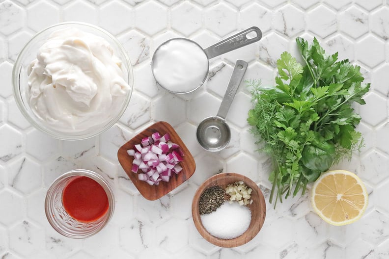 Ingredients for Sweetgreen's green goddess ranch dressing