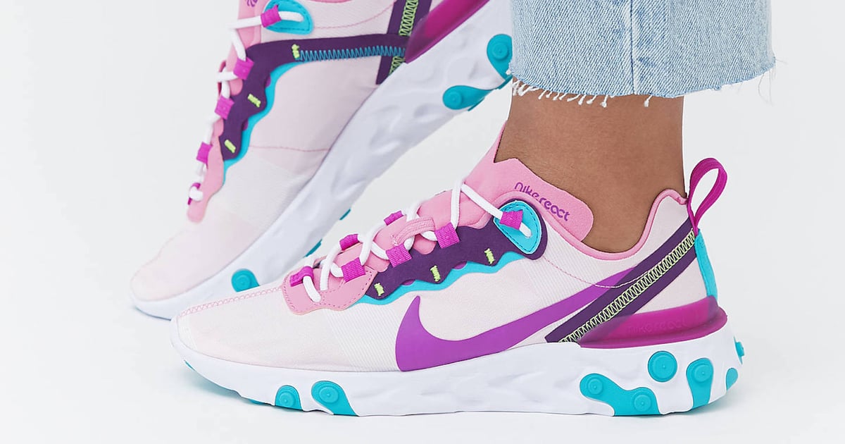 Nike React Pink and Purple Sneakers 