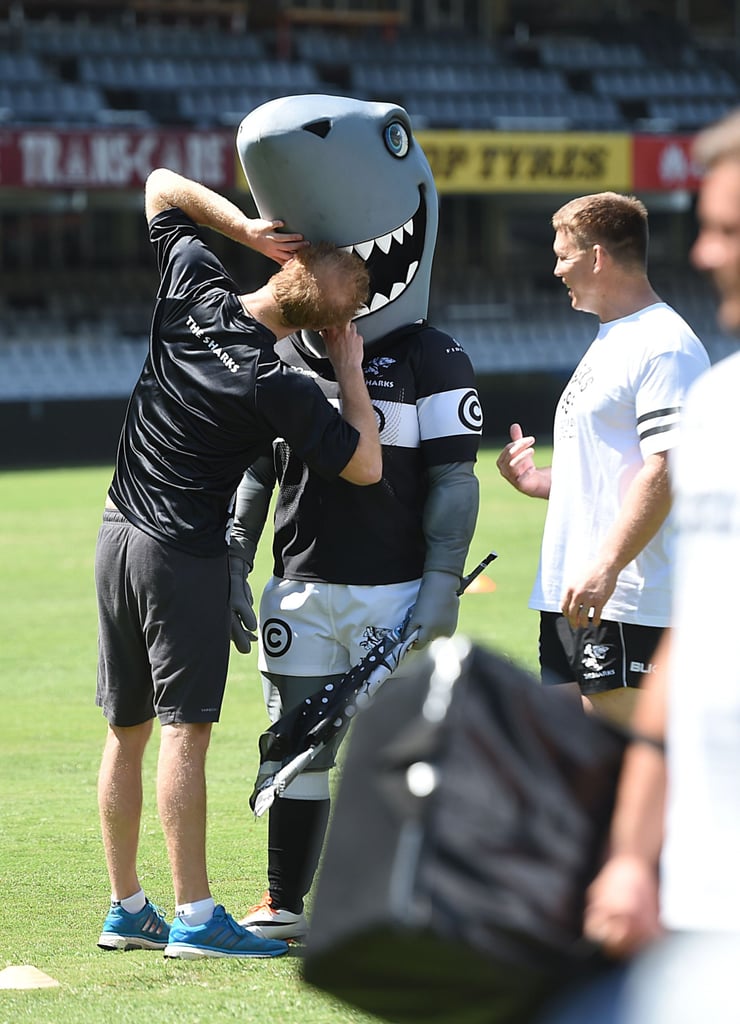 Prince Harry Plays Rugby With Sharks in South Africa
