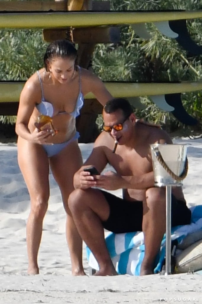 Jennifer Lopez Blue Bikini Bahamas March 2019
