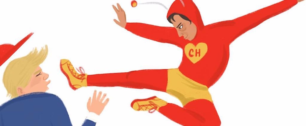 Chapulin Colorado Fighting Donald Trump Illustration