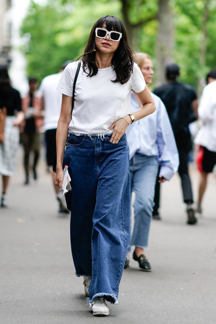 Wide-Leg Trousers + Throwback Sneakers | How to Wear Jeans With ...