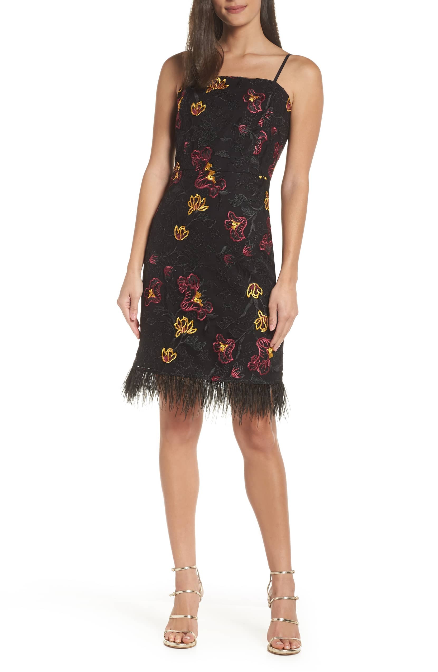 Sam edelman feather hem sheath dress hot sale