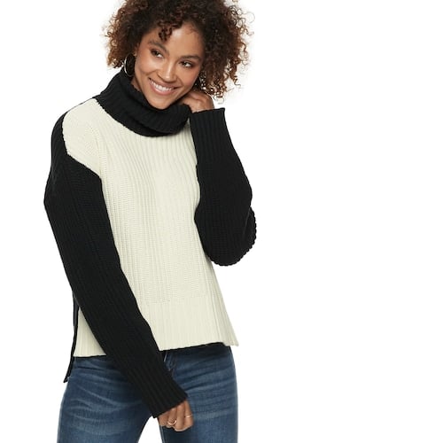 POPSUGAR at Kohl's Collection Colourblock Turtleneck Sweater