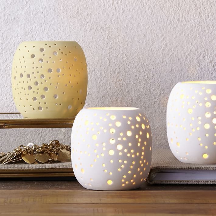 Pierced Porcelain Tea Lights ($9)