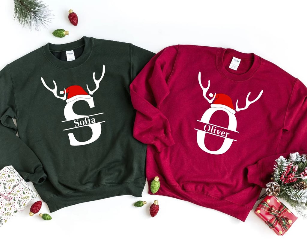 Custom Name Matching Family Christmas Sweatshirts
