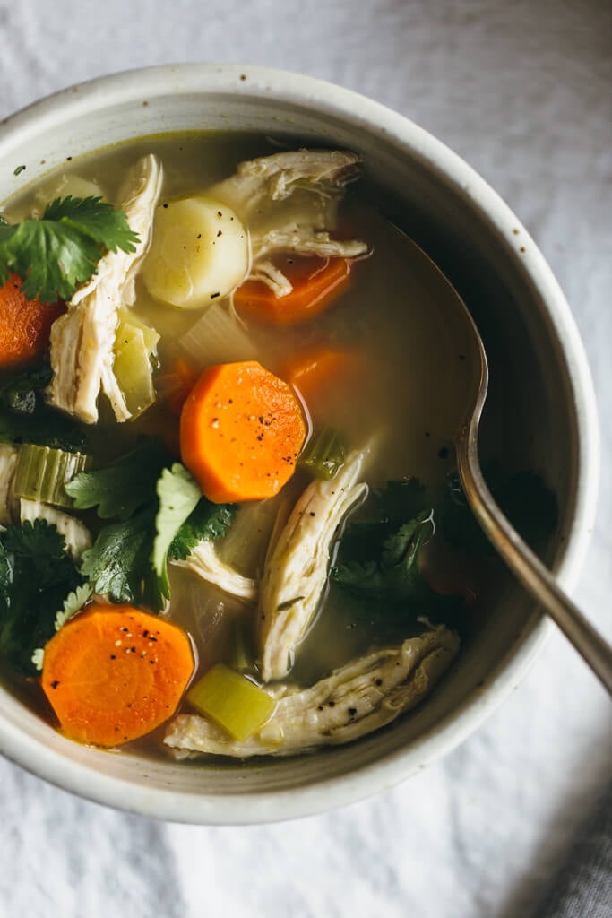 Poached Chicken and Vegetable Soup