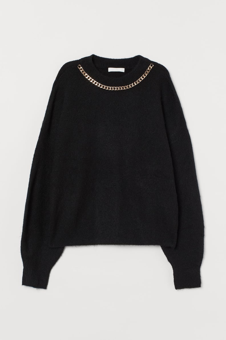 An Embellished Top: H&M Chain-detail Sweater