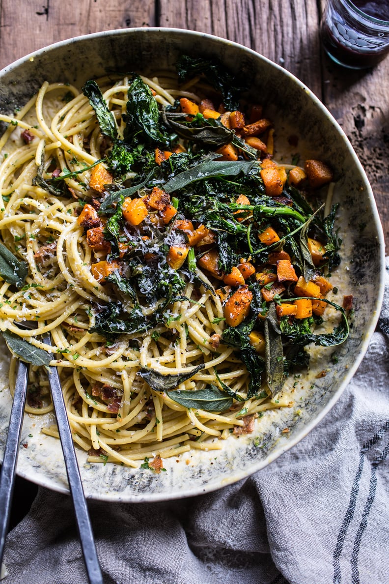 Butternut Squash Carbonara With Broccoli Rabe and Sage