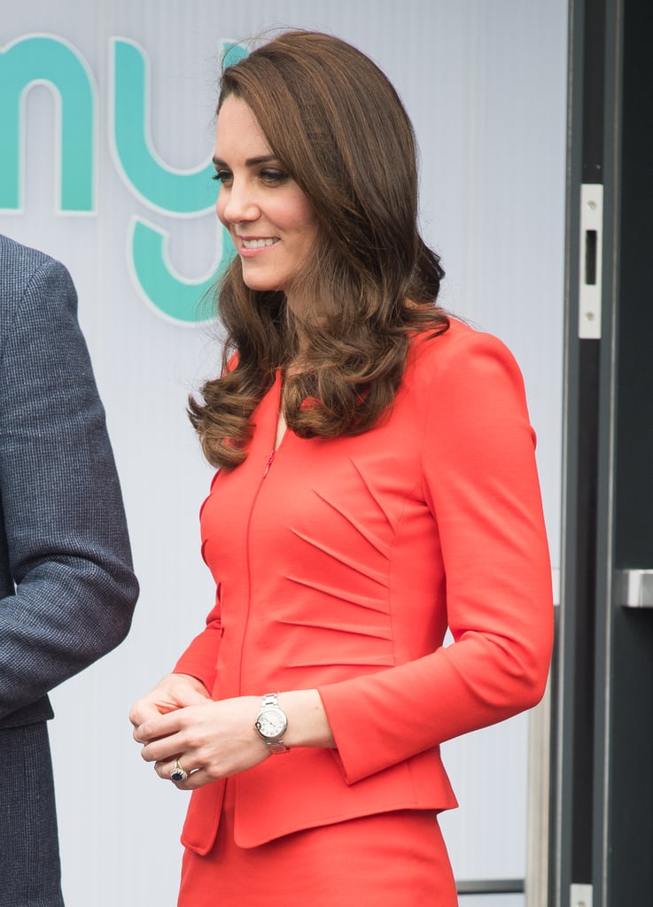 Kate Middleton Wearing Red Armani Suit