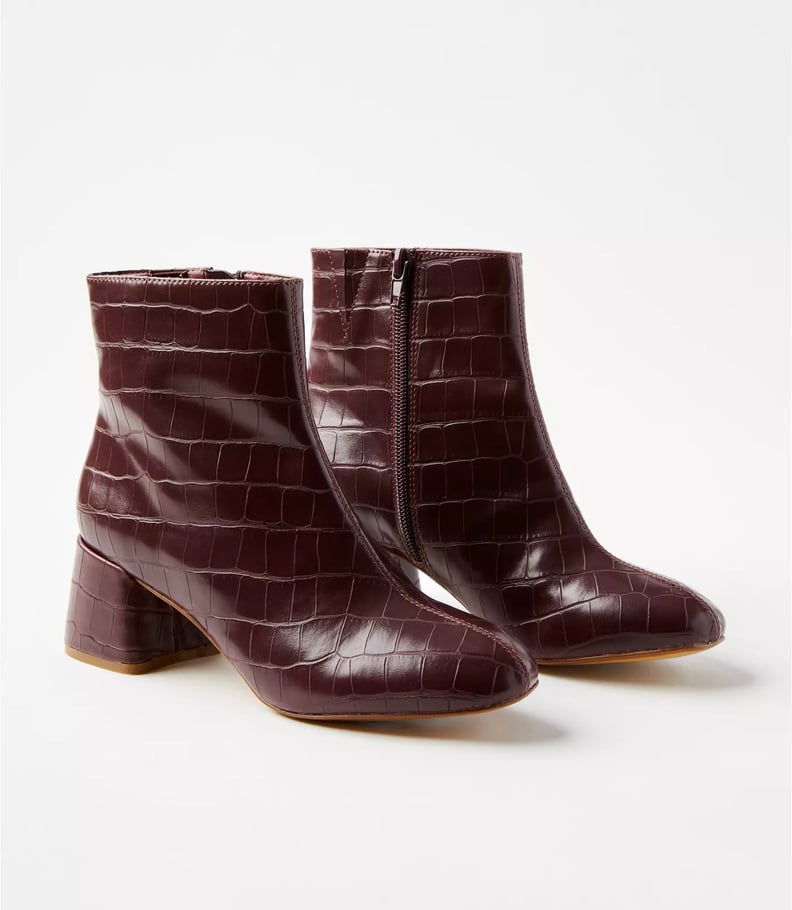 Loft Embossed Block Heel Boots