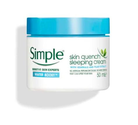 Simple Water Boost Skin Quench Sleeping Cream