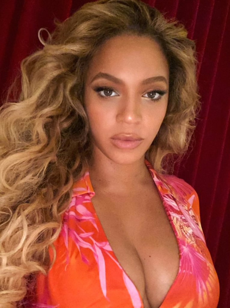 Beyoncé Wore Pink and Orange Tropical Print Dress in Miami