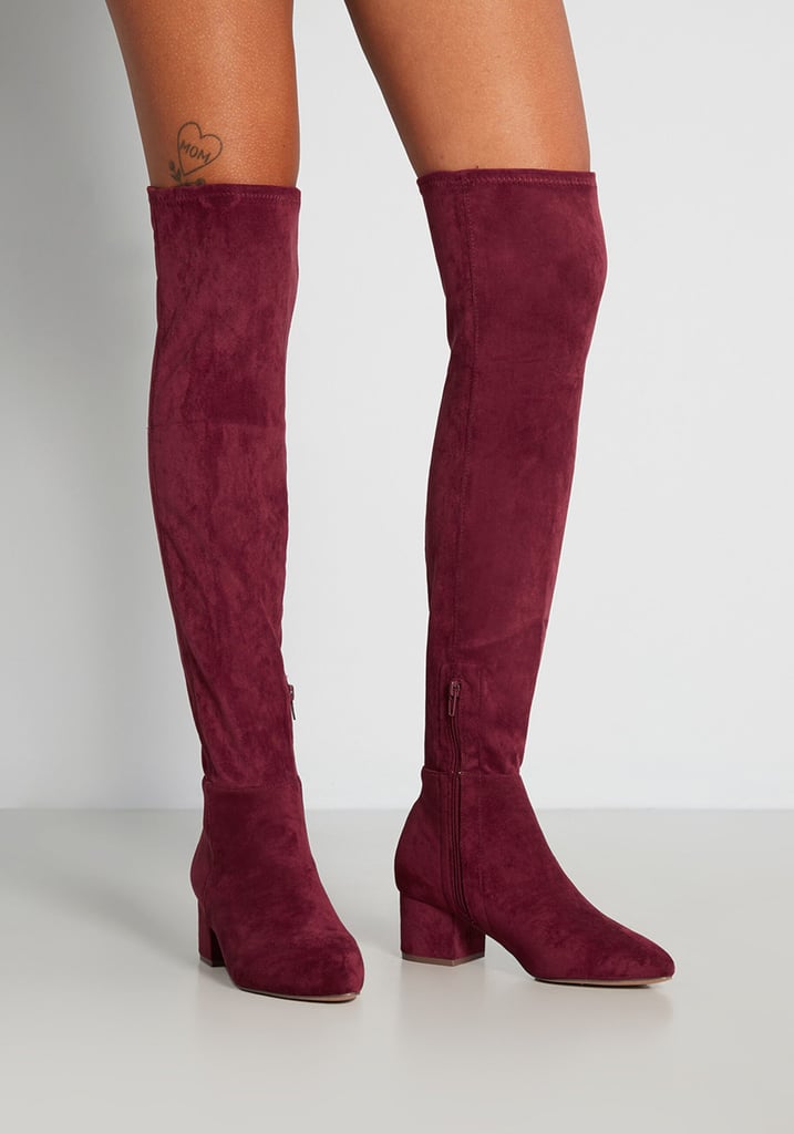 Modcloth Burgundy Heights Over-The-Knee Boot