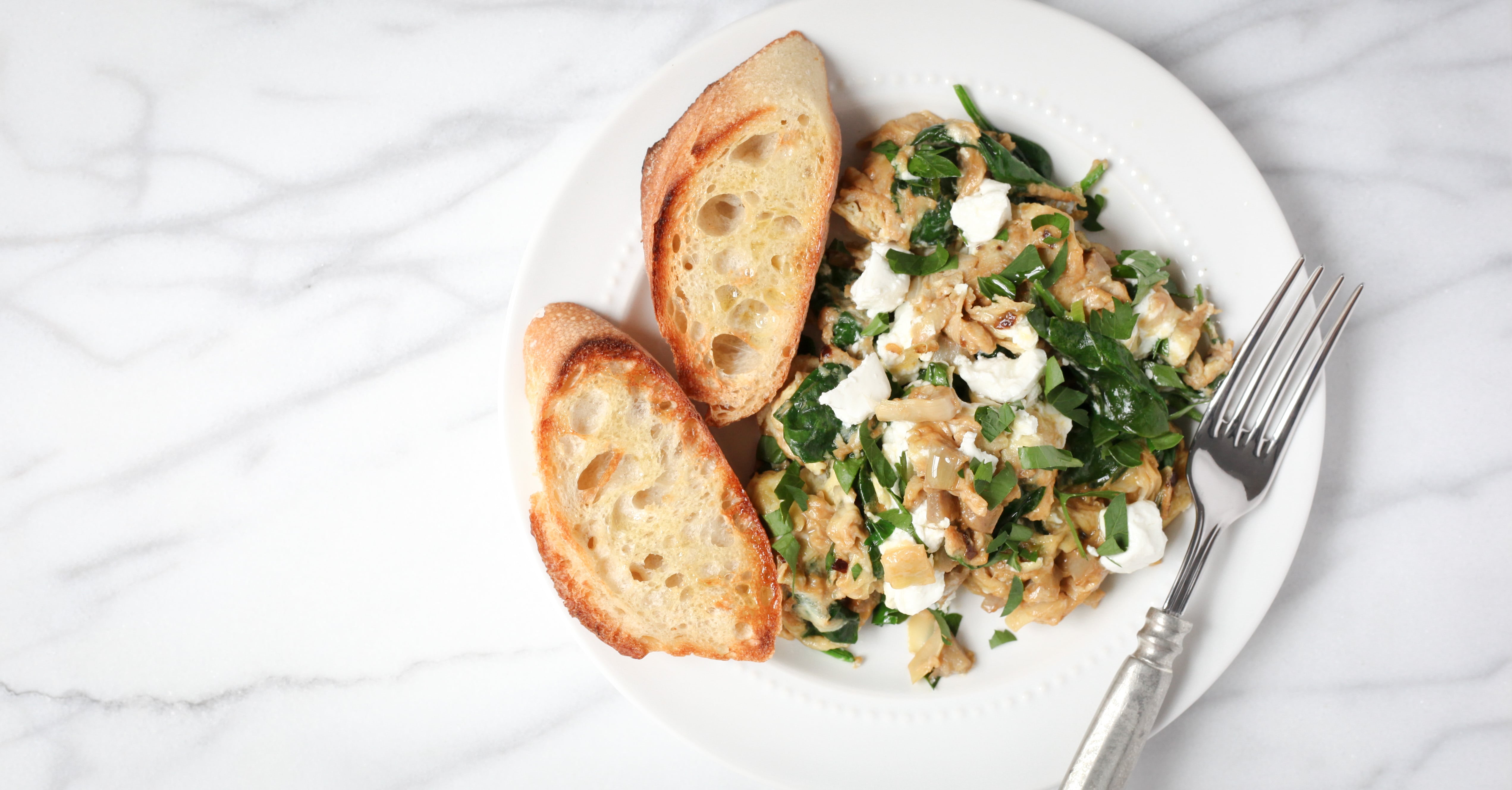 Scrambled Eggs With Spinach and Artichokes POPSUGAR Food