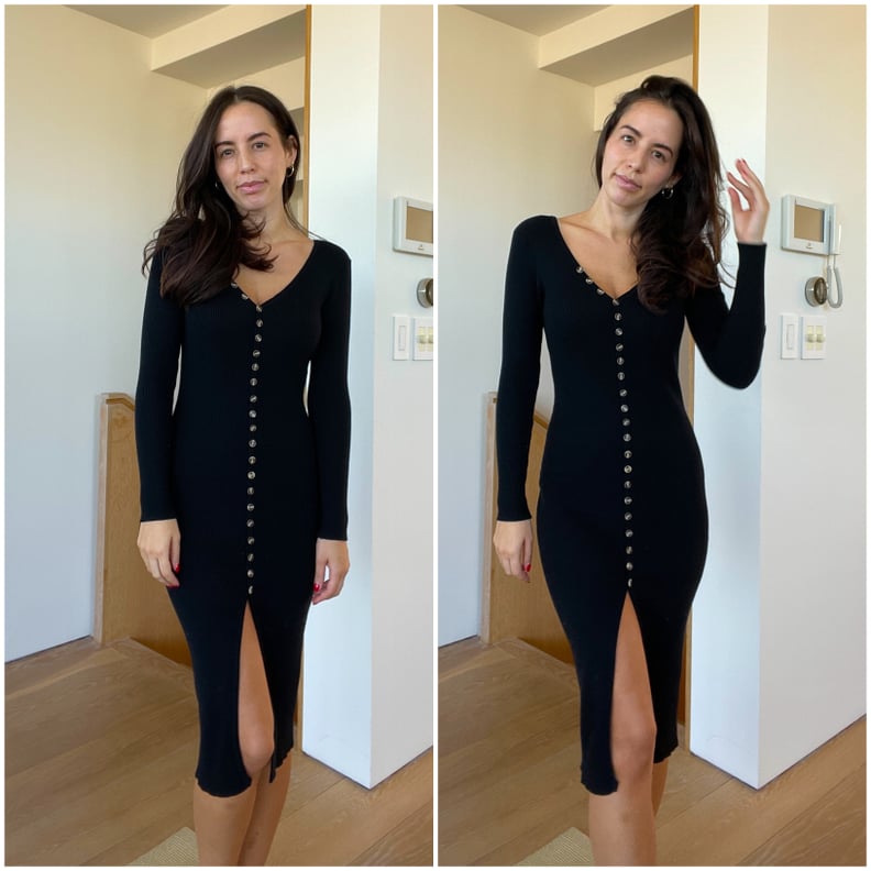 Button front sweater best sale dress