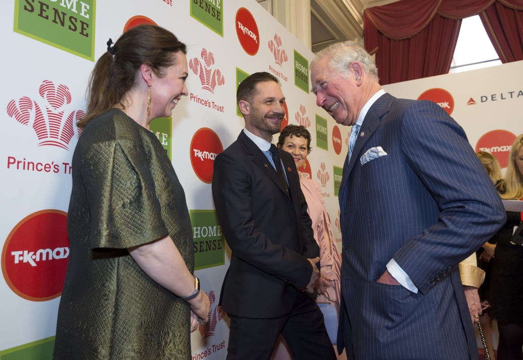 Tom with Olivia Colman and Prince Charles.