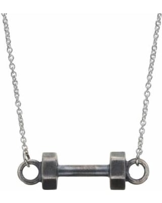 Insignia Collection Sterling Silver Dumbbell Pendant Necklace