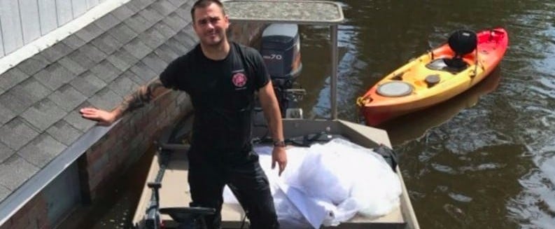 Firefighter Saves Wedding Dress From Hurricane Harvey