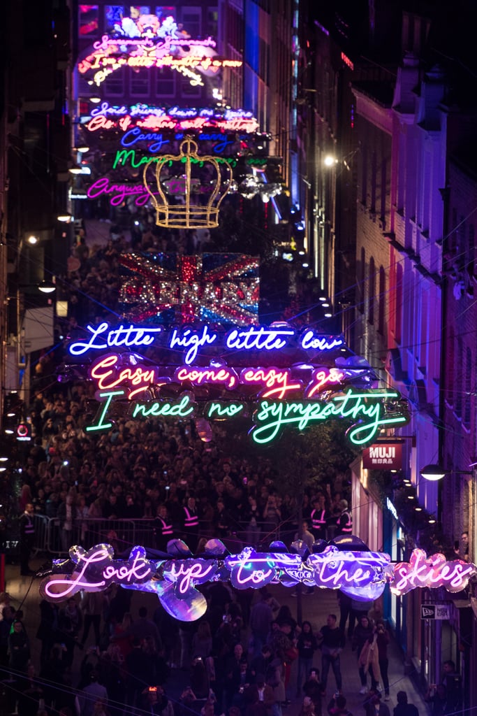 Queen Bohemian Rhapsody Lights on Carnaby Street in London