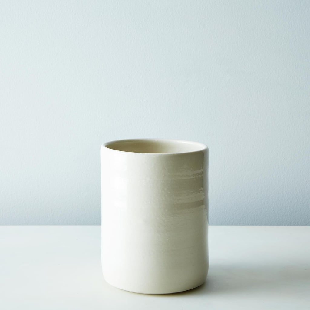 elegantly simple off-white porcelain crock