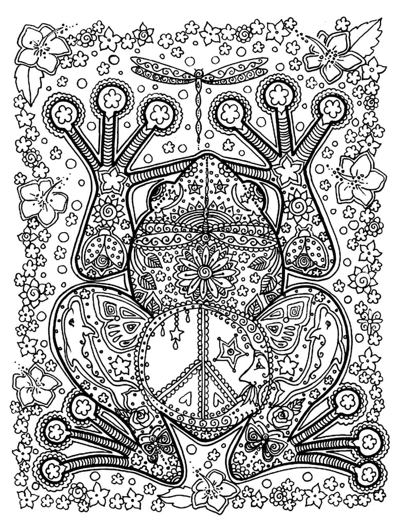 Adult Coloring Page: Frog