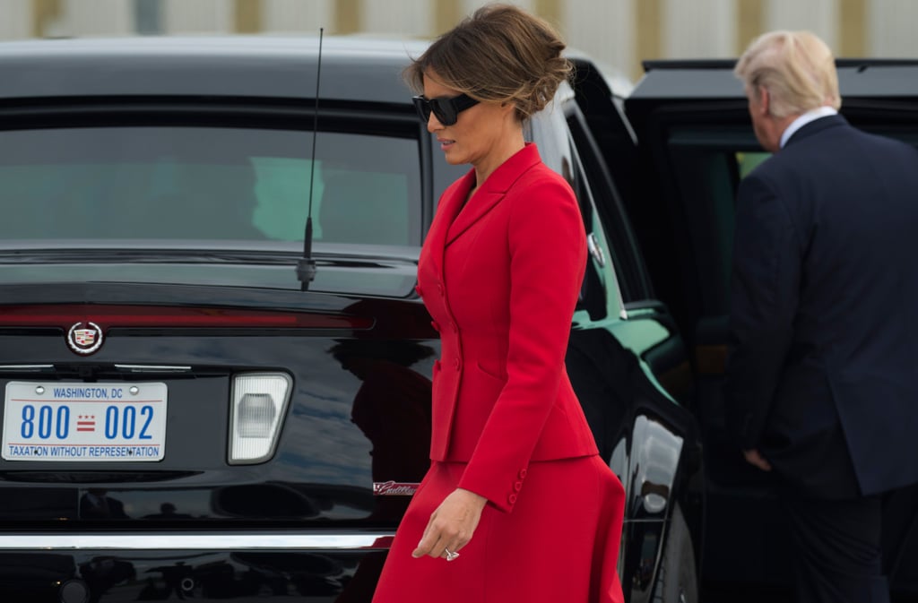 She Finished Her Look Off With Oversize Sunglasses and Matching Heels