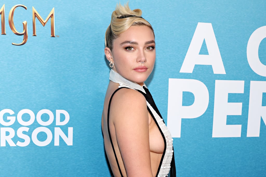 Florence Pugh Valentino Tie Dress at A Good Person Screening