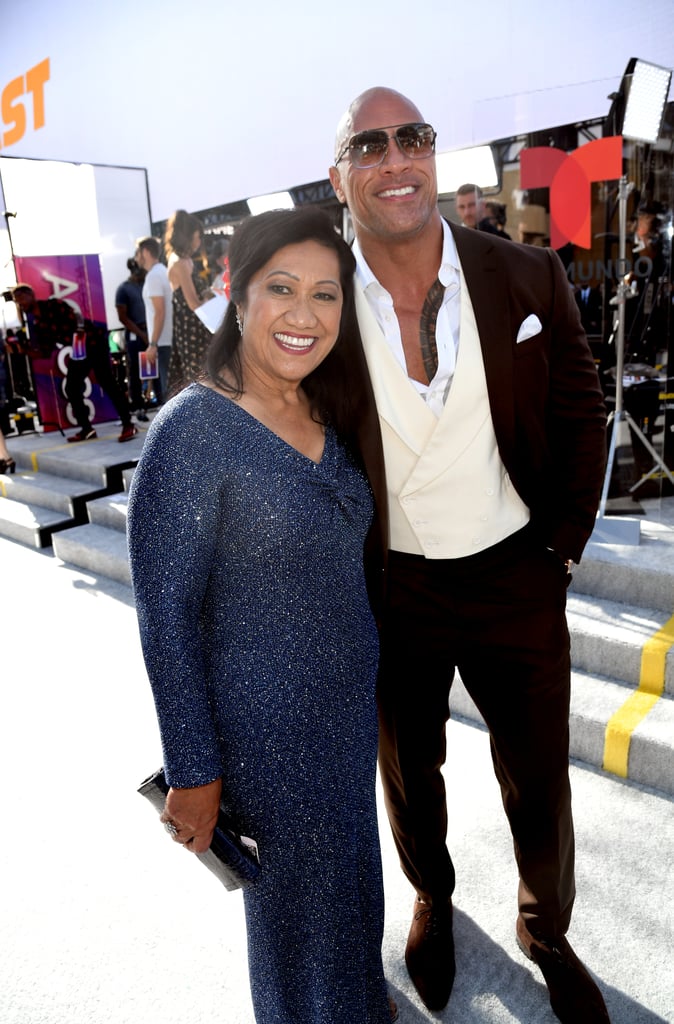 Dwayne Johnson and His Mom at Hobbs and Shaw LA Premiere