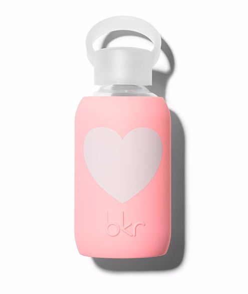 bkr "Elle Heart" Glass and Silicone Water Bottle