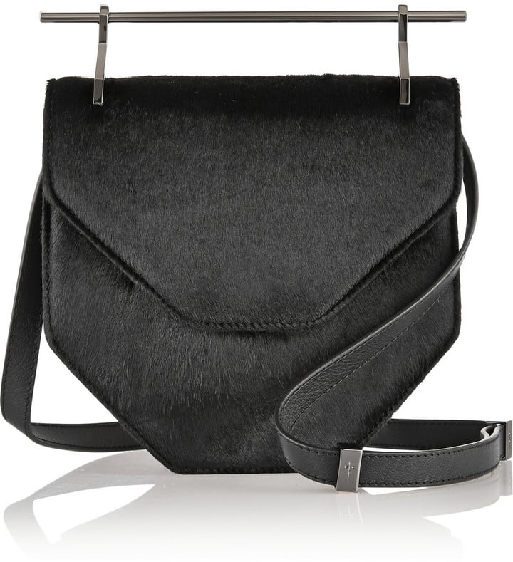 M2Malletier Amor Fati Calf Hair and Leather Shoulder Bag ($1,093)