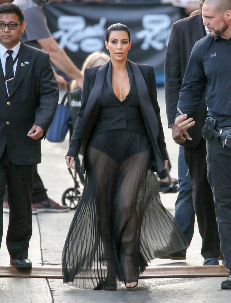 Kim Kardashian's Sheer Dress on Jimmy Kimmel Live! 2015