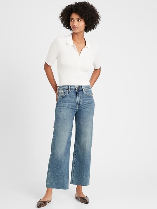 Banana Republic High-Rise Wide-Leg Cropped Jeans