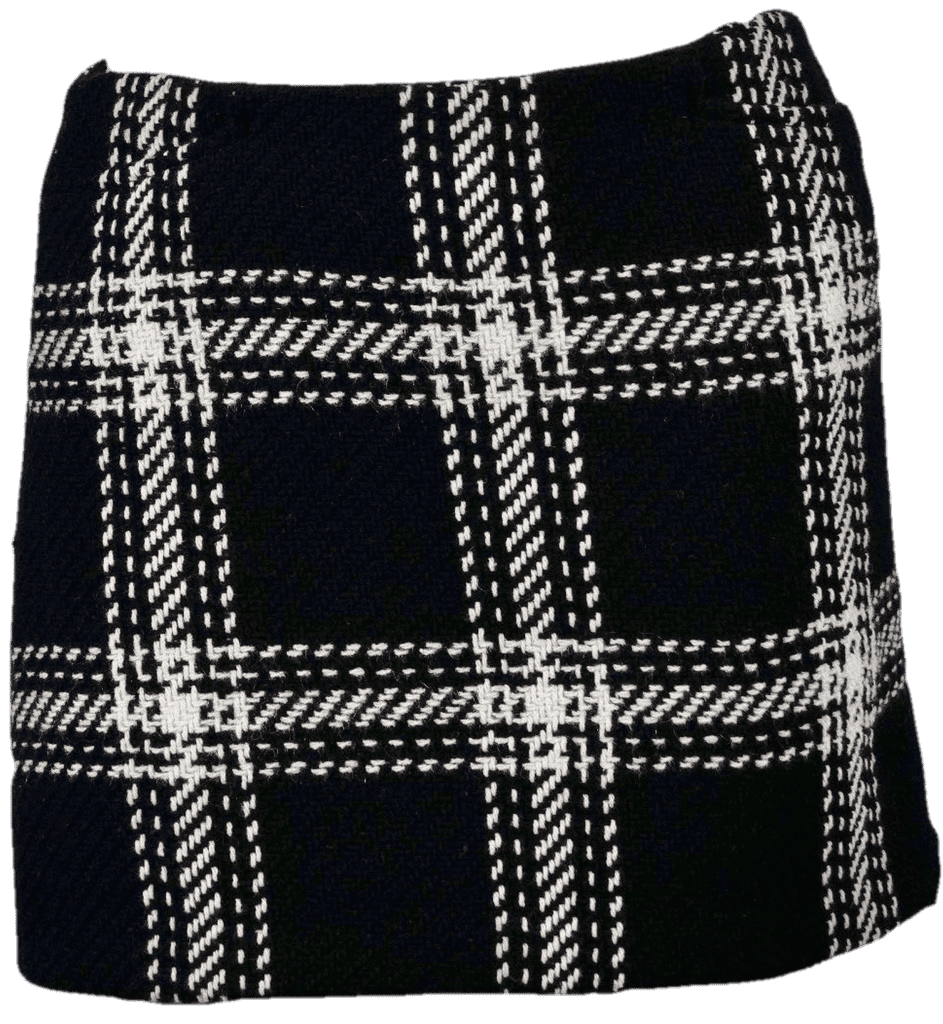 90's Black and White Plaid Mini Skirt by Gap