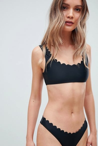 South Beach Exclusive Black Scallop-Edge Bikini