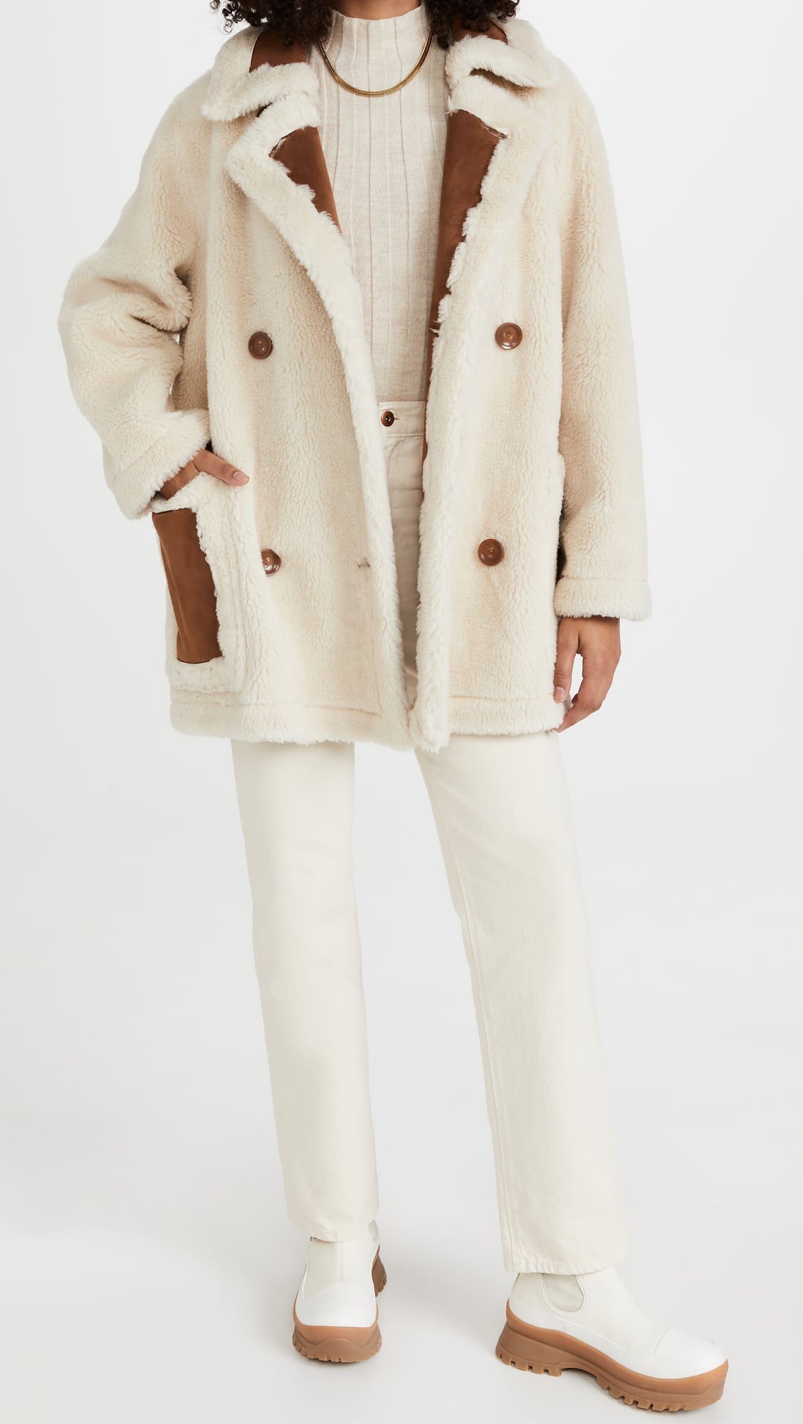 Tory burch shearling jacket top