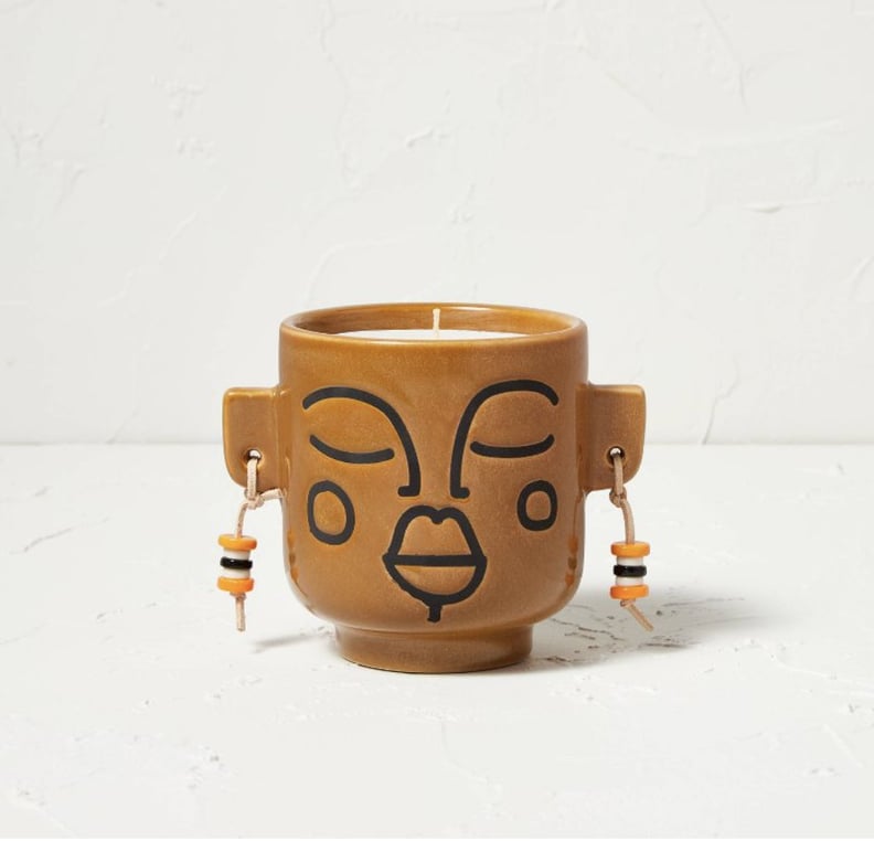 Opalhouse Designed With Jungalow Lemon Verbena and Geranium Ceramic Face Candle Yellow