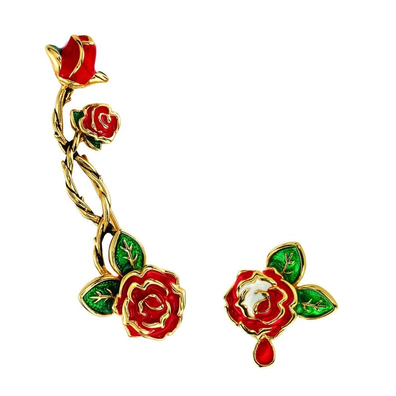 Alice in Wonderland Painting the Roses Ear Climber and Stud