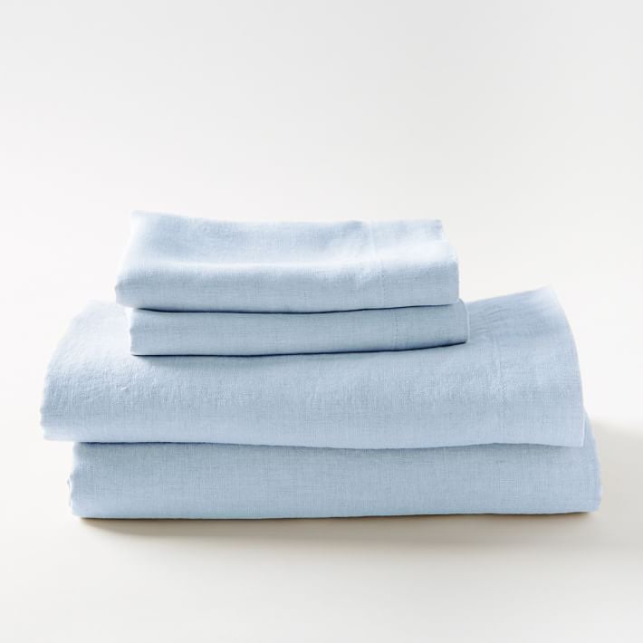 Nothing screams Spring like a fresh set of linen sheets, and this Belgian flax linen sheet set ($44-$259) comes in the prettiest shade of pastel blue, no less. 
— AE