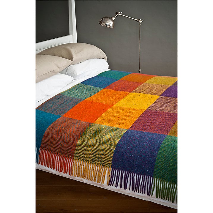 Avoca Heavy Herringbone Check Wool Throw